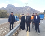 بازدید فرماندار شهرستان سلسله  خانم دکتر ملکی صادقی به همراه مهندس سبحان ملکی صادقی رئیس اداره ایمنی و ترافیک در ۲ روز متوالی از محور الشتر_خرم اباد